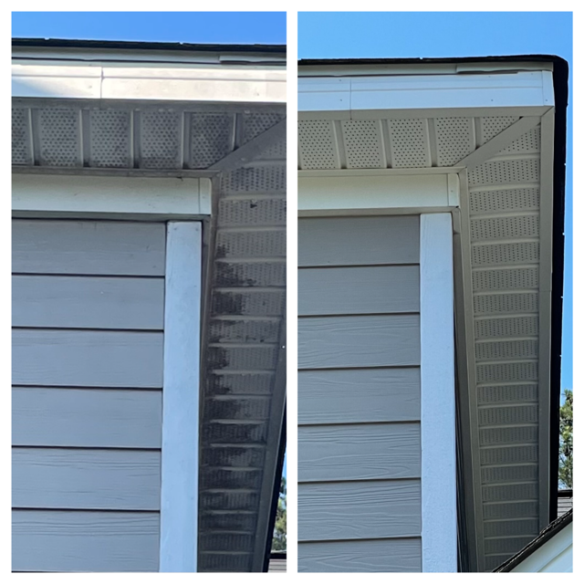 Soffit before and after