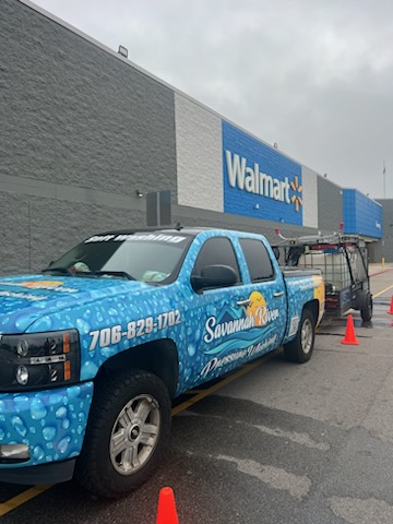 Concrete Pressure Washing at Wal Mart in Augusta, GA